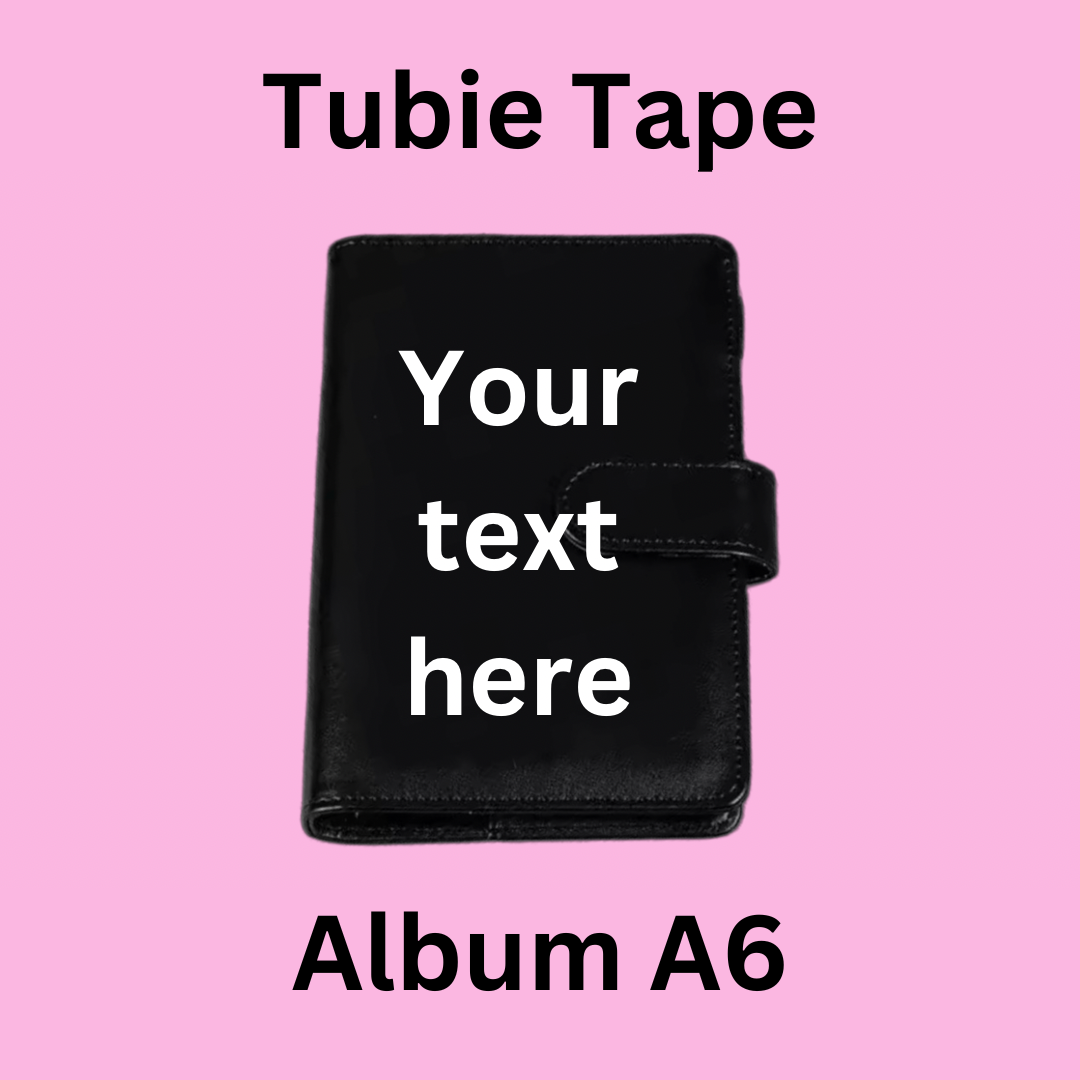 A5/A6Black Personalised Tubie Tape Album, Tubie Accessories Organiser