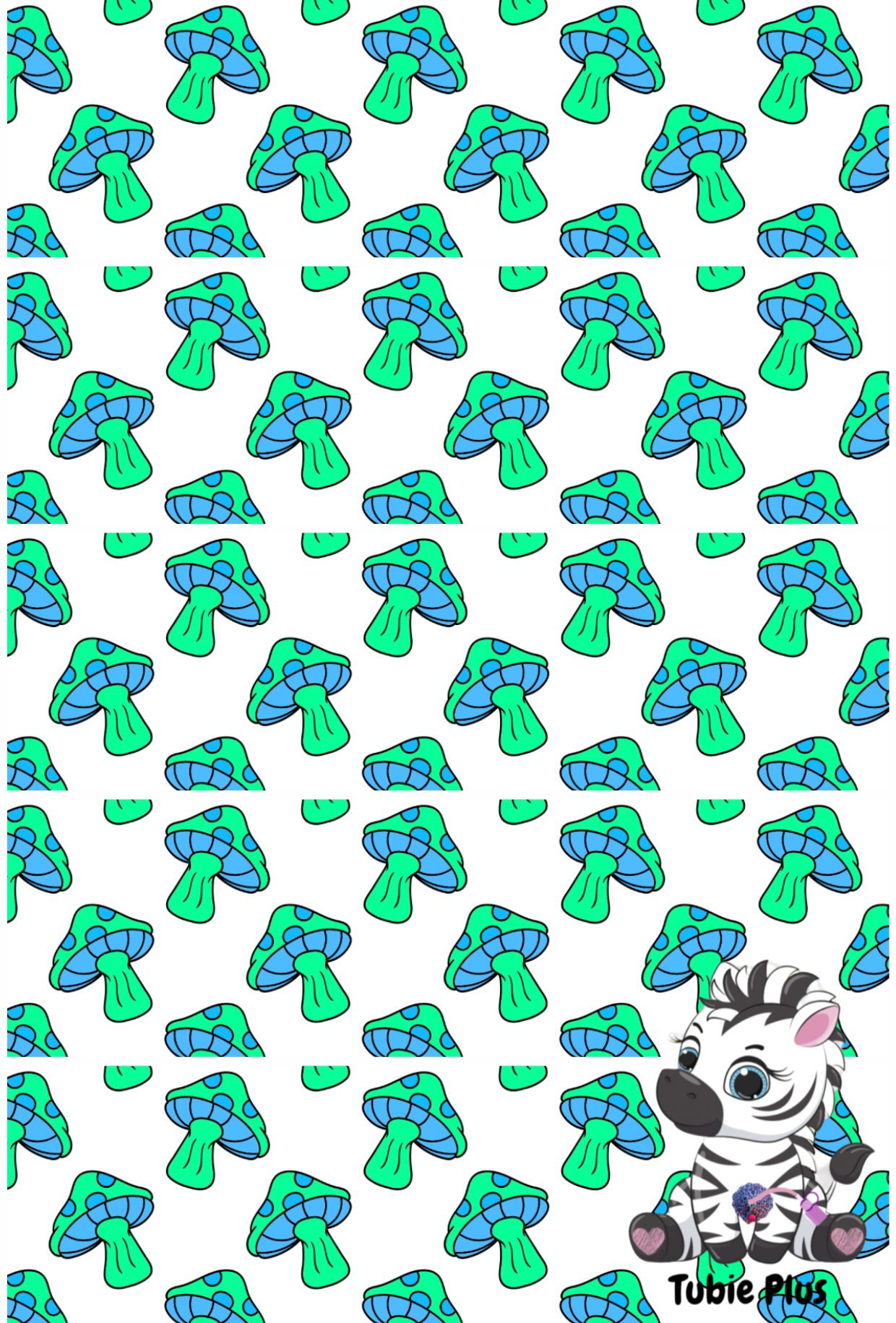 Green Mushroom Print Strip | Full | Small