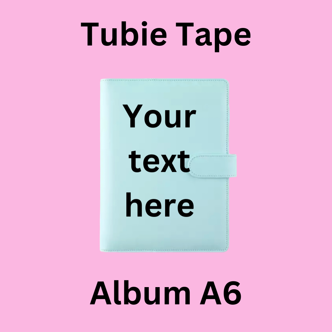 A5/A6 Light Blue Personalised Tubie Tape Album, Tubie Accessories Organiser