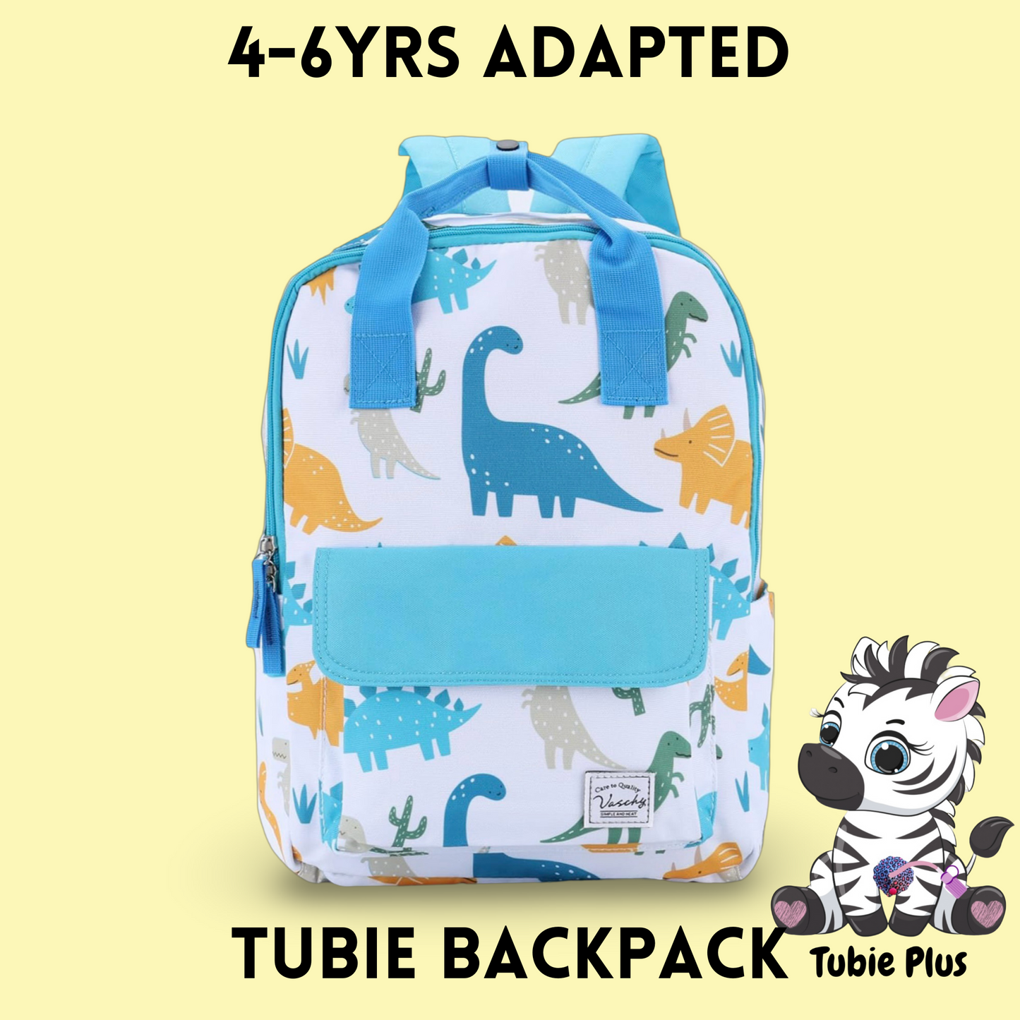 4+ Dinosaur Feeding Tube Backpack, Tubie Backpack, Adapted Backpack