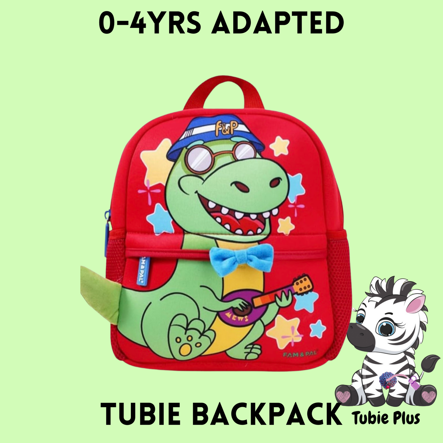 Cool Dino Feeding Tube Backpack, Suitable for ages 0-4years 500ml Feed ONLY, Feed Stand & Bag, Tubie Backpack, Adapted Backpack