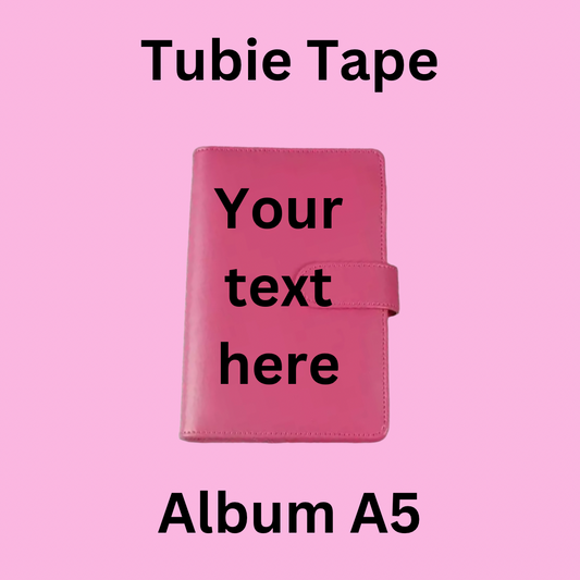 A5/A6 Pink Personalised Tubie Tape Album, Tubie Accessories Organiser