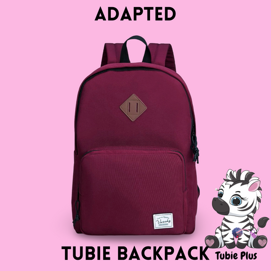 Burgundy Feeding Tube Backpack, Tubie Backpack, Adapted Backpack