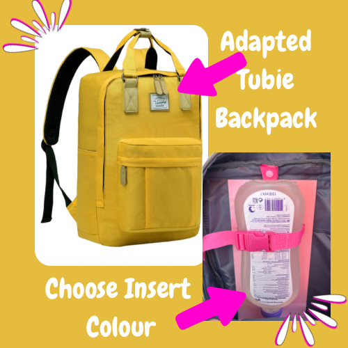 Yellow Vintage Tube Backpack, Tubie Backpack, Adapted Backpack