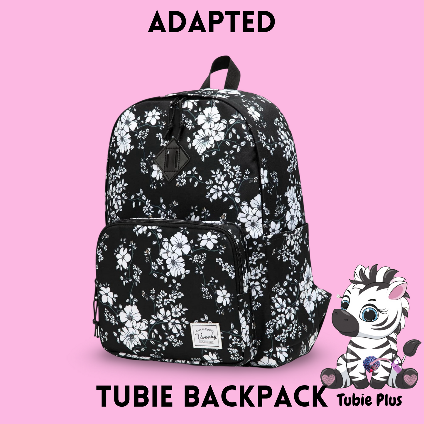 Floral Feeding Tube Backpack, Tubie Backpack, Adapted Backpack