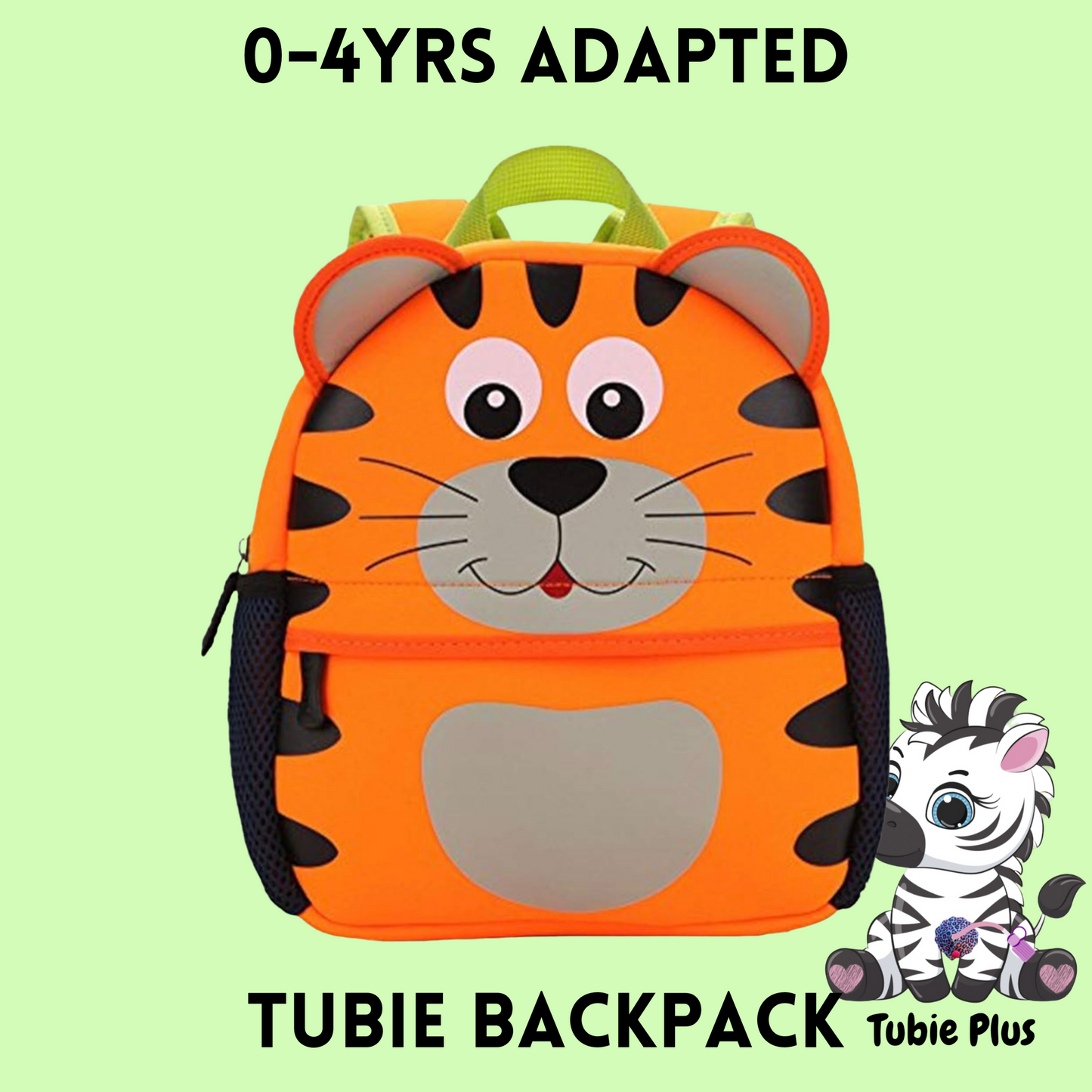 Tiger Feeding Tube Backpack, Suitable for ages 0-4years 500ml Feed ONLY, Feed Stand & Bag, Tubie Backpack, Adapted Backpack