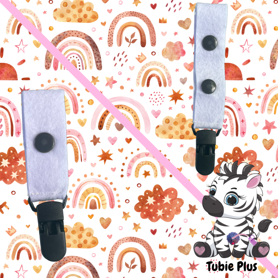 Rainbow Print Tubie Clip