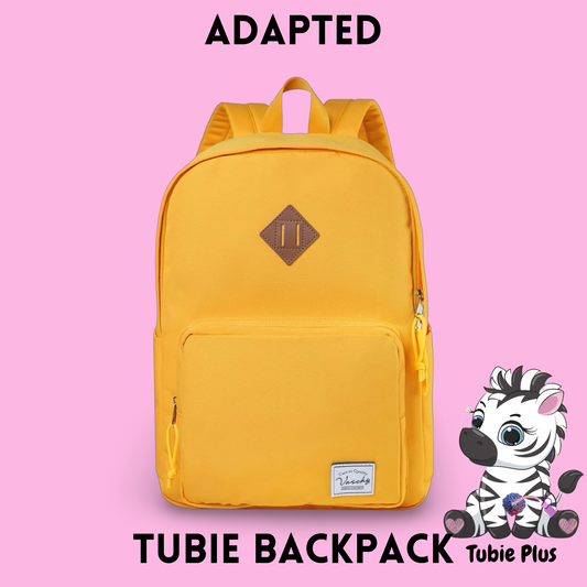 Yellow Feeding Tube Backpack, Tubie Backpack, Adapted Backpack