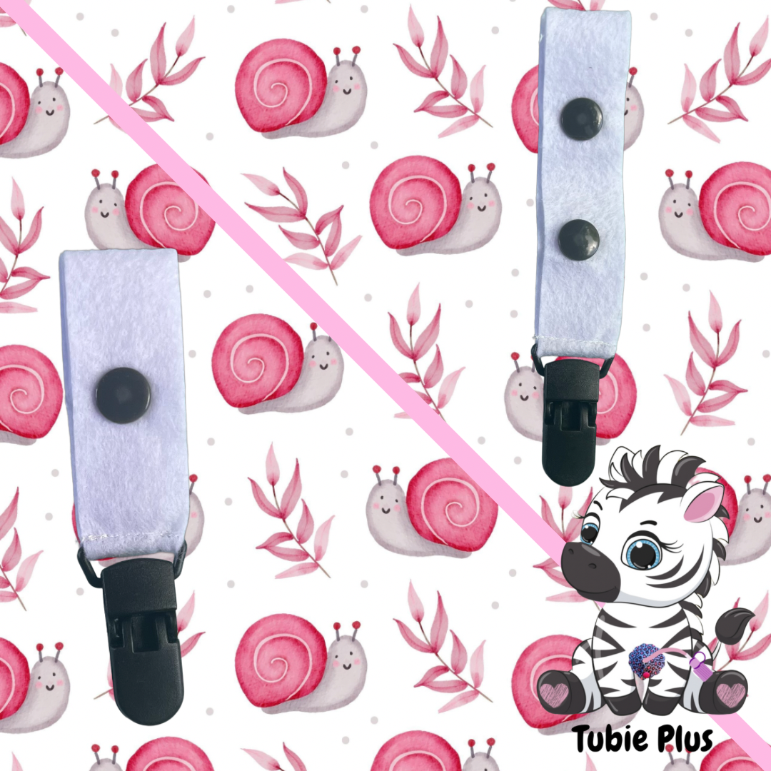 Pink Snail Print Tubie Clip