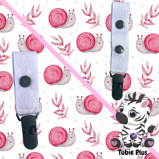 Pink Snail Print Tubie Clip