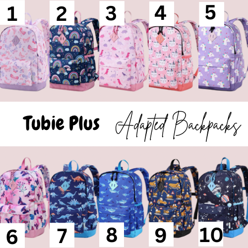 Child/Adult Adapted Backpack, Tubie Backpack, Adapted Backpack