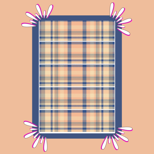 Peachy Blue Check Strip | Full | Small