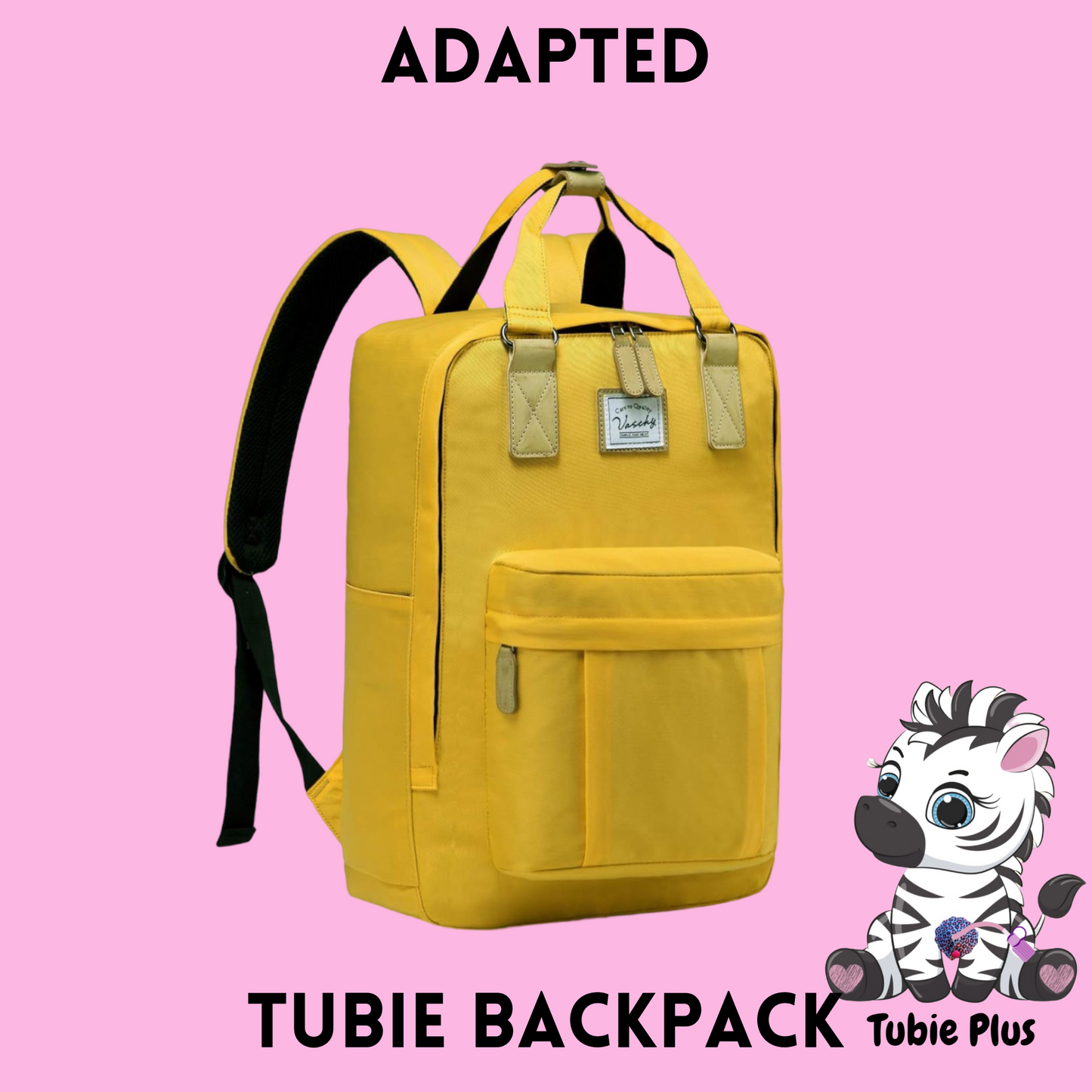 Yellow Feeding Tube Backpack, Tubie Backpack, Adapted Backpack