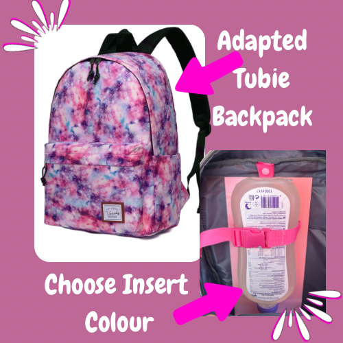 Pink Galaxy Tube Backpack, Tubie Backpack, Adapted Backpack