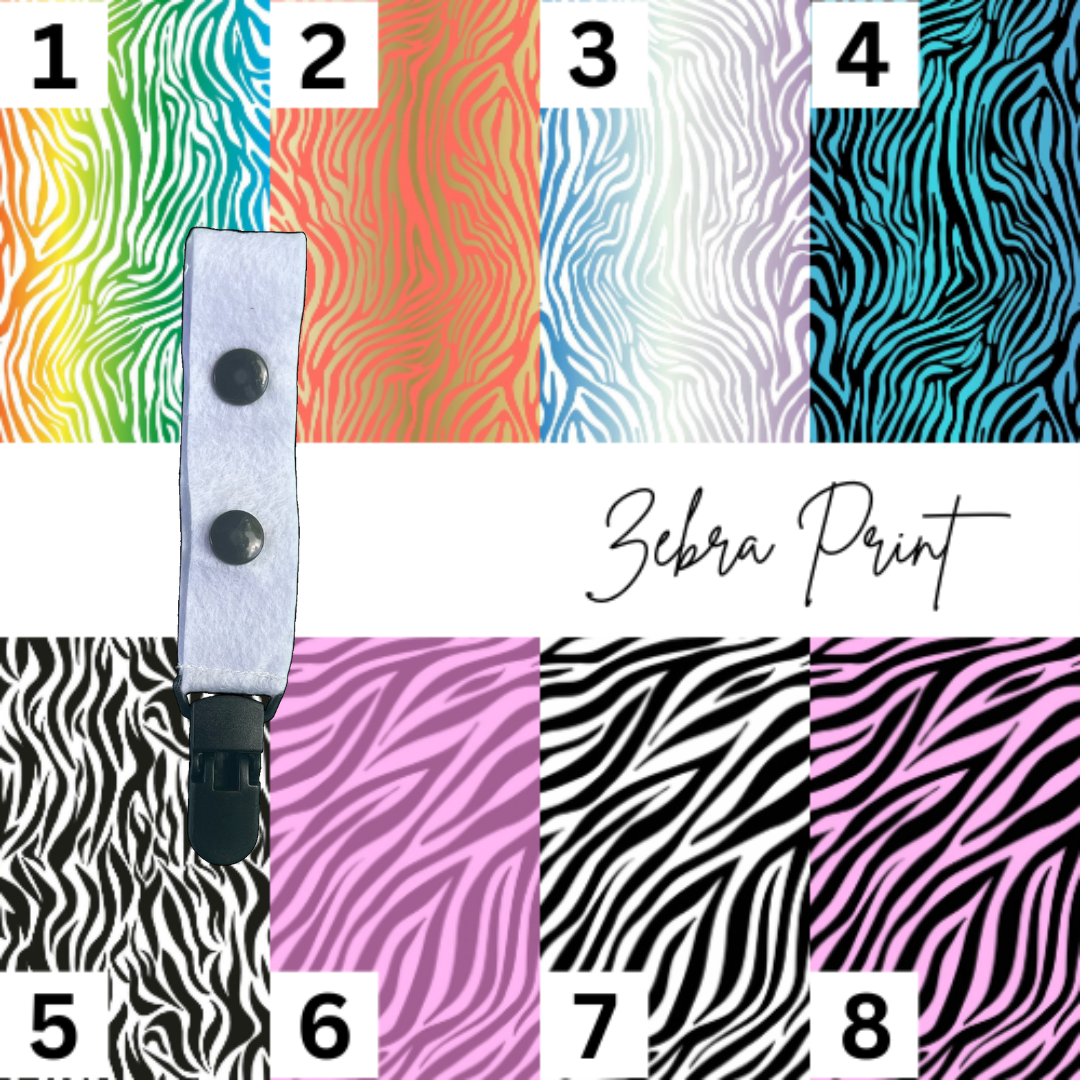 Zebra Print Large Tubie Clip