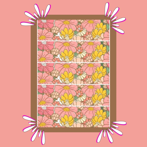 Retro Floral Print Strip | Full | Small