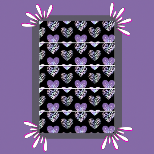 Purple Hearts Print Strip | Full | Small