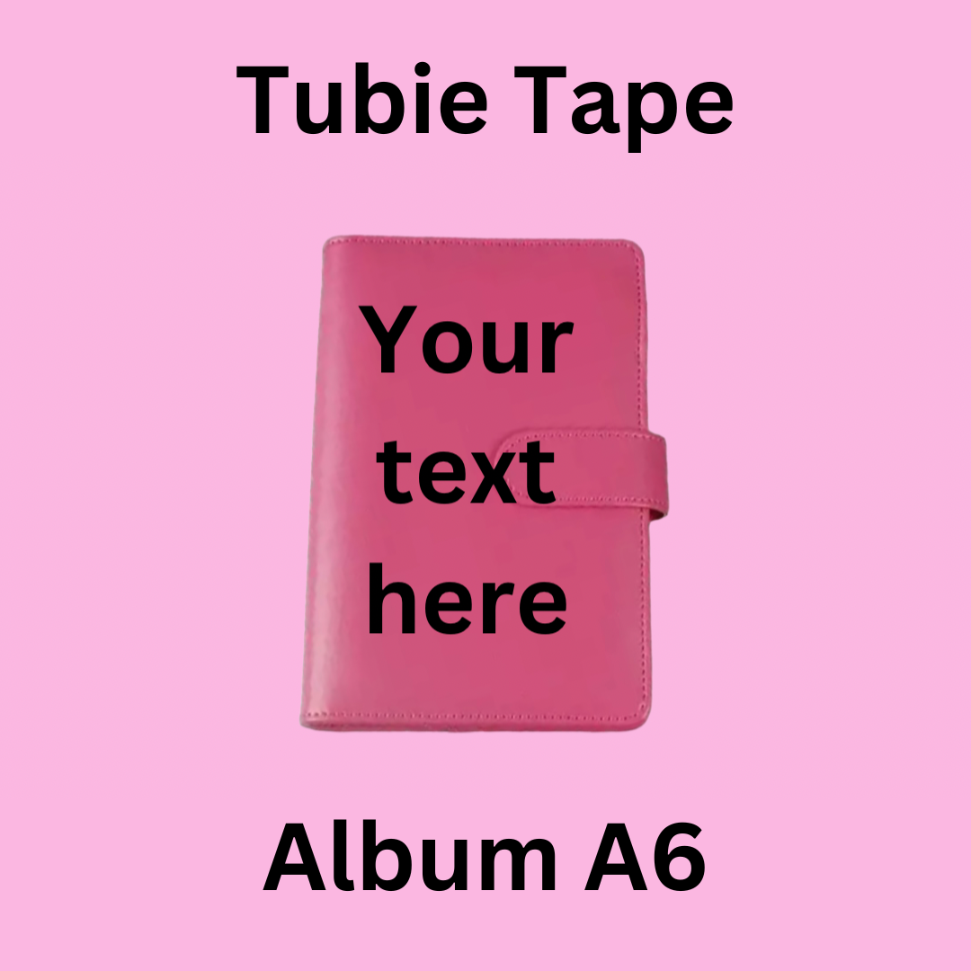 A5/A6 Pink Personalised Tubie Tape Album, Tubie Accessories Organiser