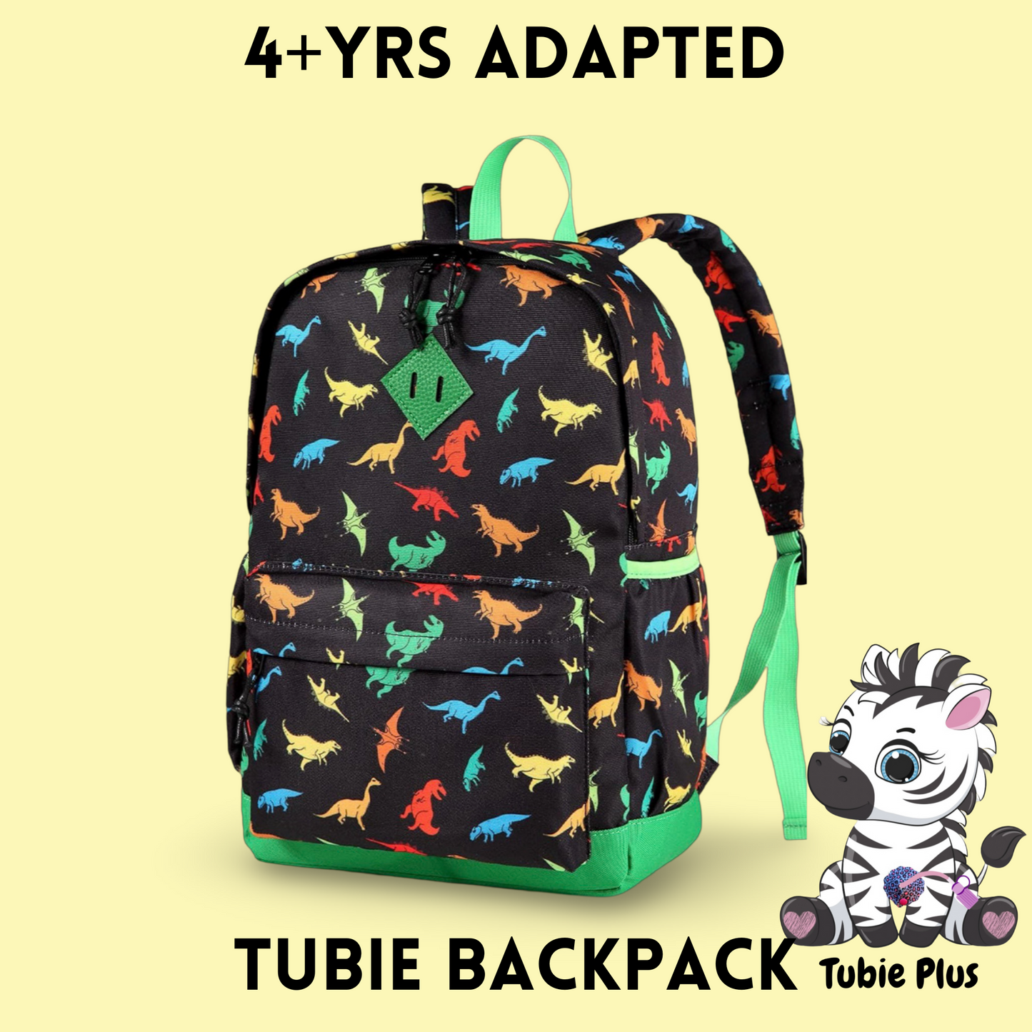 4+ Dinosaur Feeding Tube Backpack, Tubie Backpack, Adapted Backpack