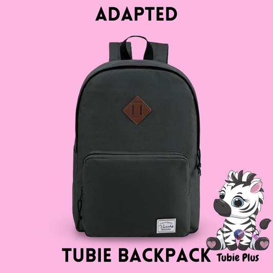 Grey Feeding Tube Backpack, Tubie Backpack, Adapted Backpack