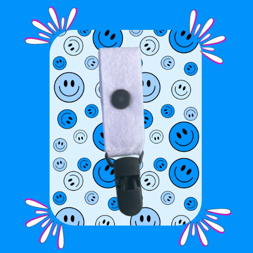 Blue Smiley Small Tubie Clip