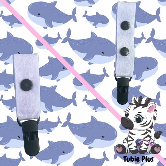 Whale Print Tubie Clip