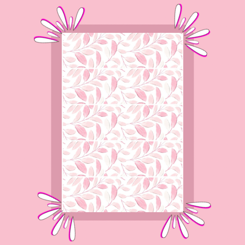 Pink Leaves Floral Print Strip | Full | Small