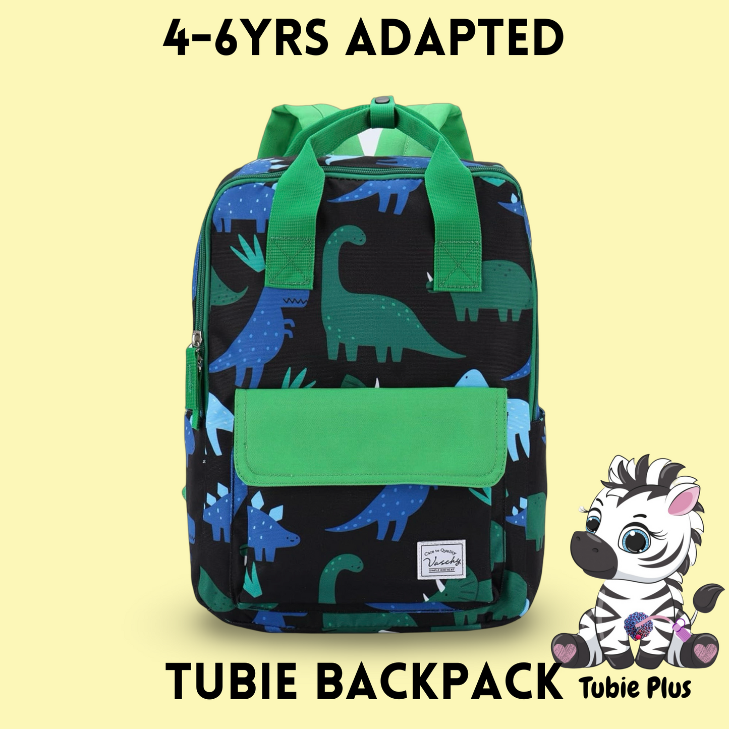 4+ Dinosaur Feeding Tube Backpack, Tubie Backpack, Adapted Backpack