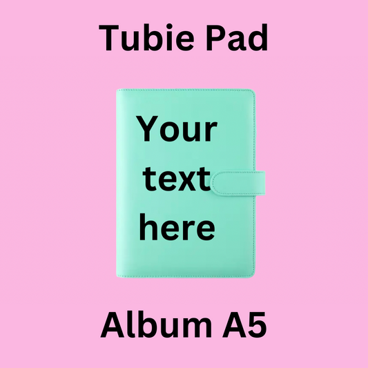 A5/A6 Mint Green Personalised Tubie Pad Album, Tubie Accessories Organiser