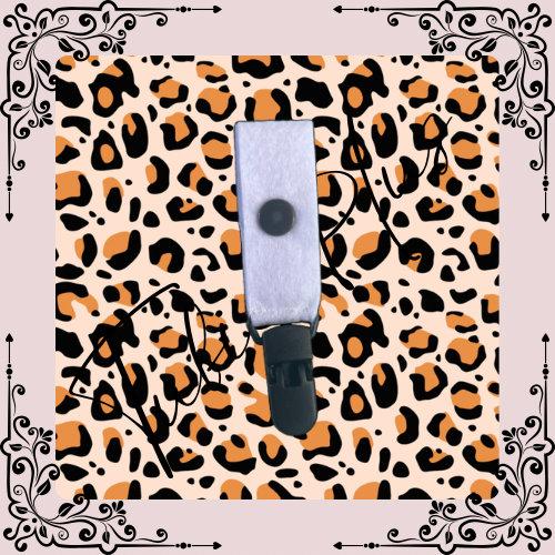 Orange Leopard Print Small Tubie Clip