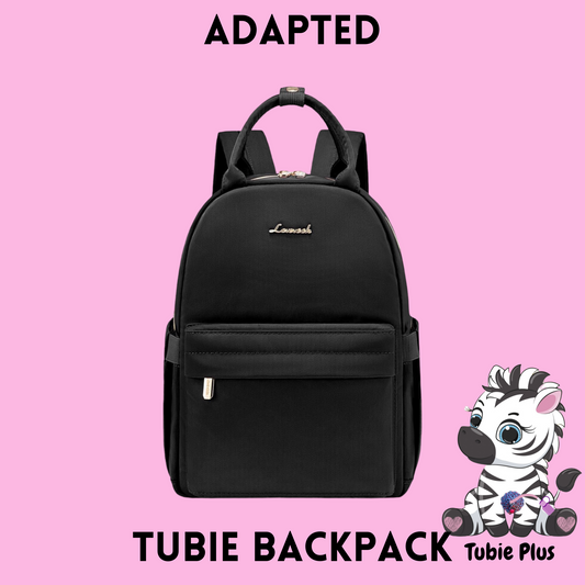 Black Mini 500ml Feeding Tube Backpack, Tubie Backpack, Adapted Backpack