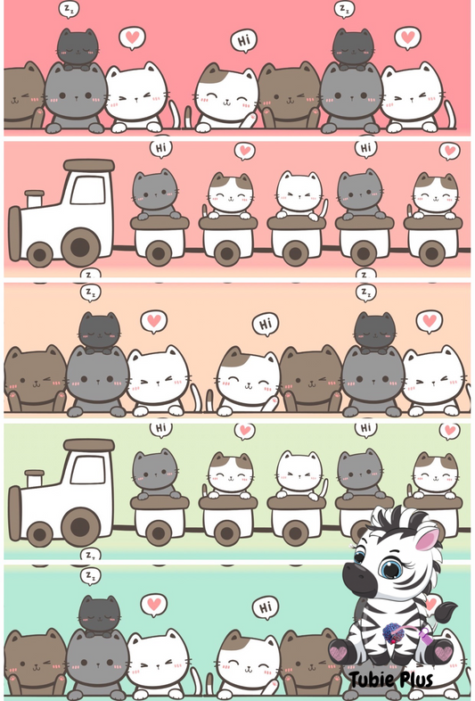 Cat Train Print Strip | Full | Small