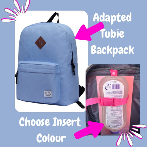 Lavender Tube Backpack, Tubie Backpack, Adapted Backpack