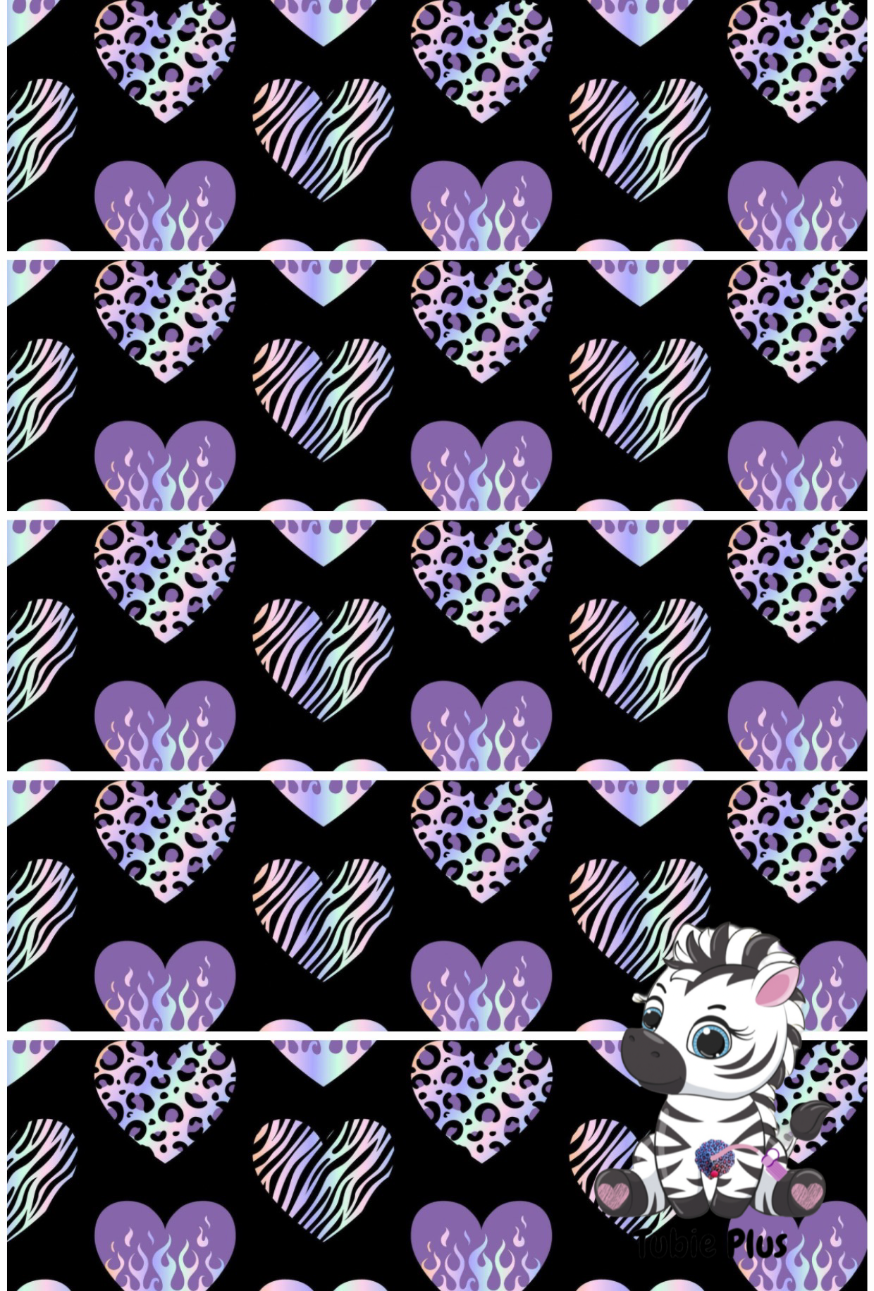 Purple Hearts Print Strip | Full | Small