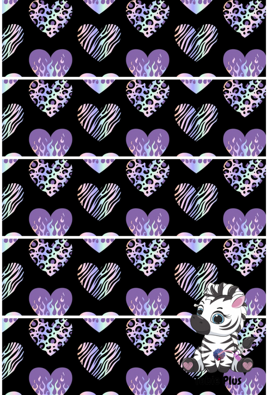 Purple Hearts Print Strip | Full | Small