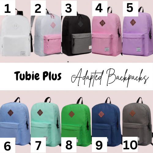 Adapted Backpack, Tubie Backpack, Adapted Backpack