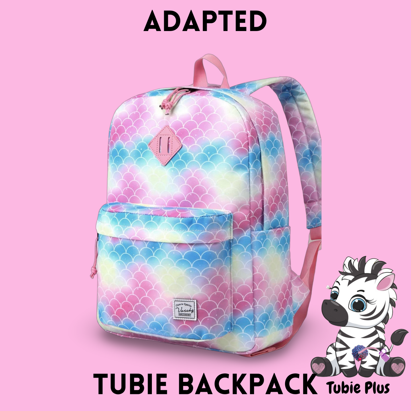 Fish Scales Feeding Tube Backpack, Tubie Backpack, Adapted Backpack