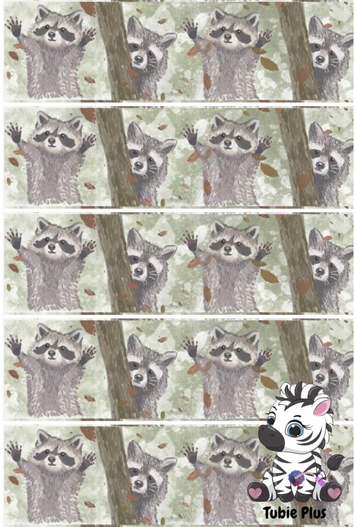 Racoon Print Strip | Full | Small