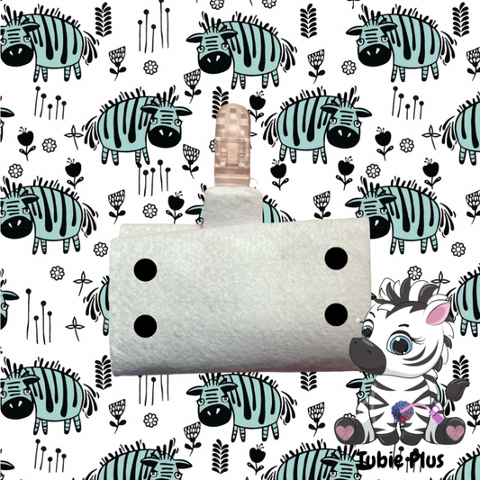 Tired Zebra Print Tubie Pouch