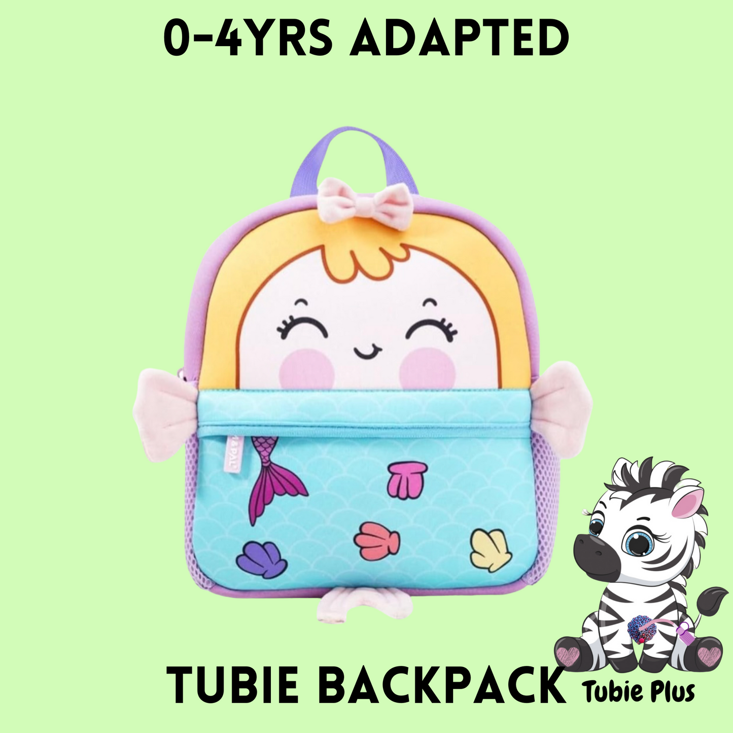 Mermaid Feeding Tube Backpack, Suitable for ages 0-4years 500ml Feed ONLY, Feed Stand & Bag, Tubie Backpack, Adapted Backpack