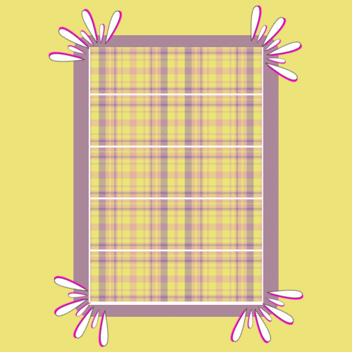 Yellowy Pinky Purple Check Strip | Full | Small