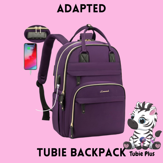 Purple Feeding Tube Backpack, Tubie Backpack, Adapted Backpack