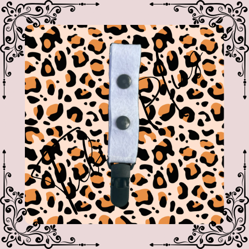 Orange Leopard Print Large Tubie Clip