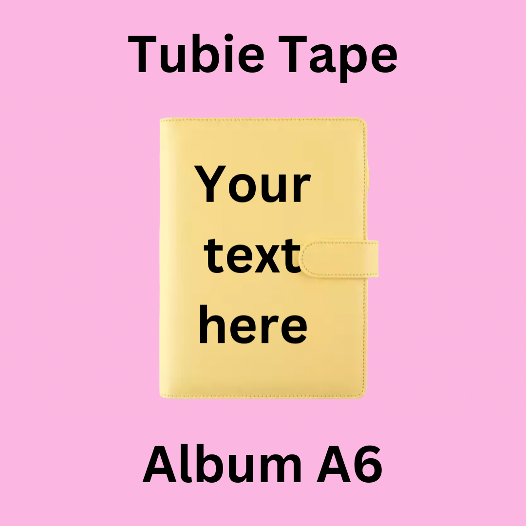 A5/A6 Yellow Personalised Tubie Tape Album, Tubie Accessories Organiser