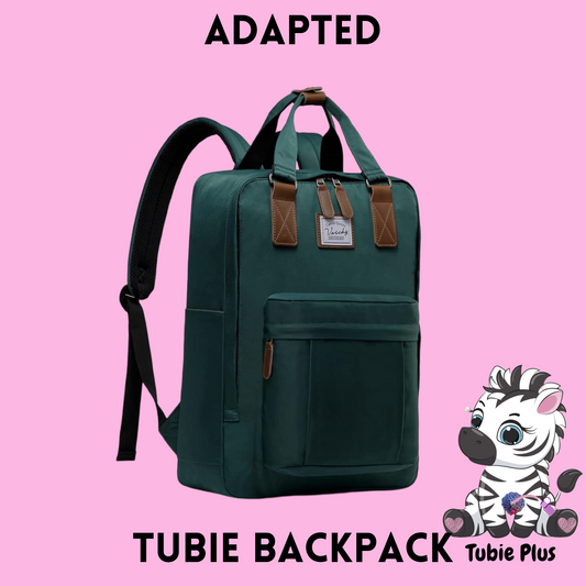 Dark Green Feeding Tube Backpack, Tubie Backpack, Adapted Backpack