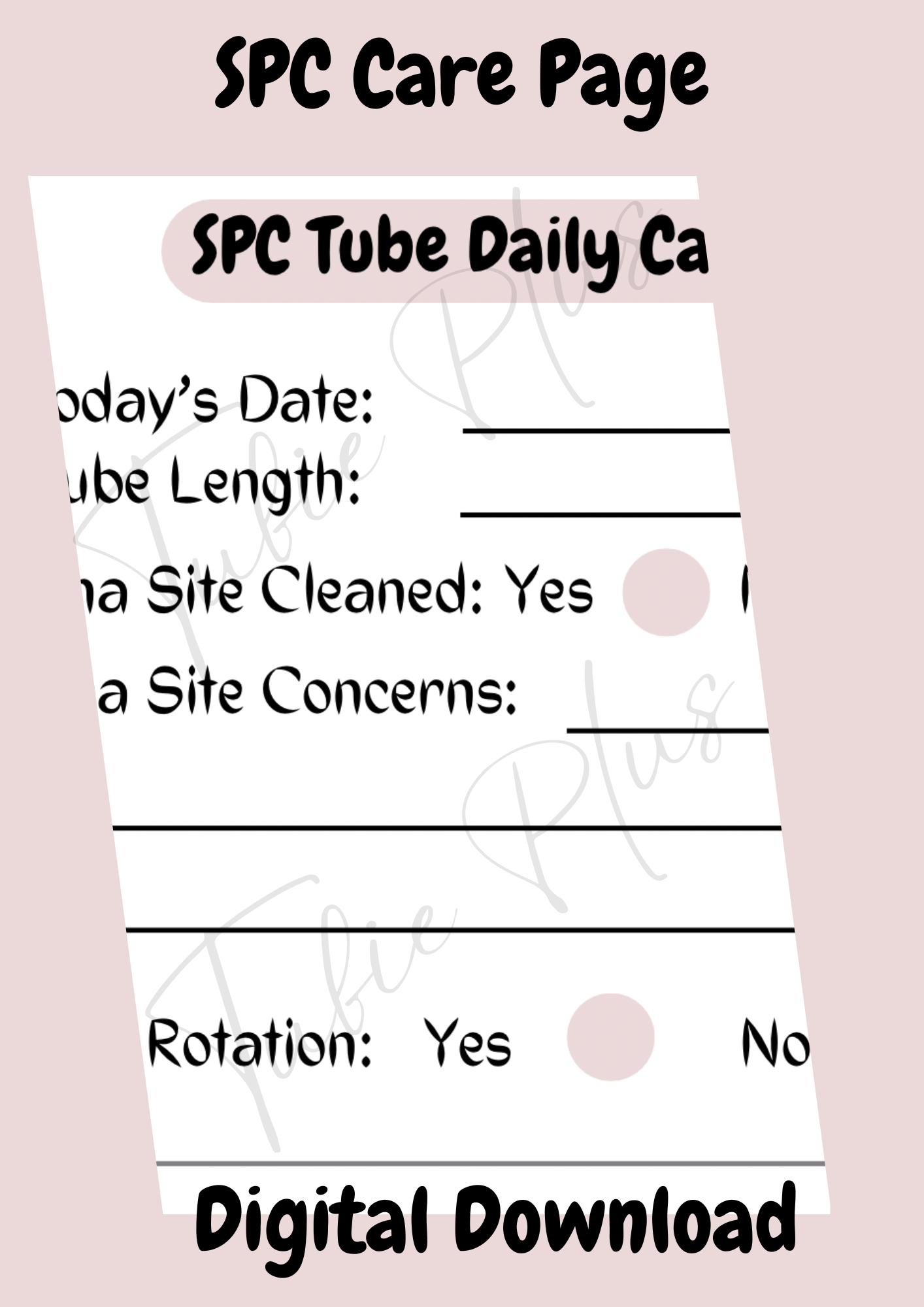 SPC Tube Care Page