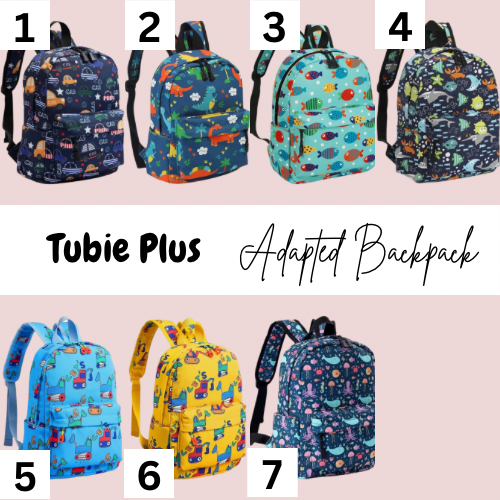 Childs 3-6 Years Adapted Backpack, Tubie Backpack, Adapted Backpack