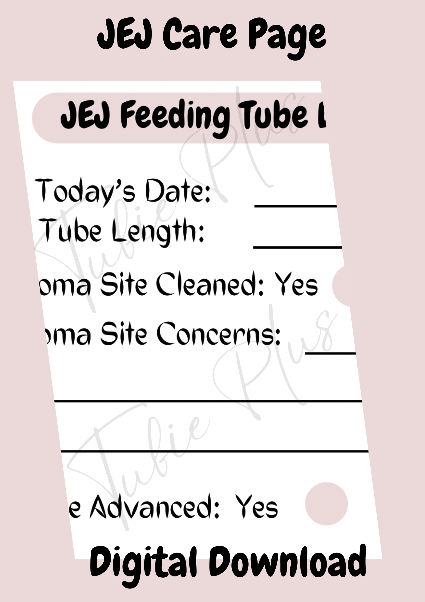 JEJ Tube Care Page