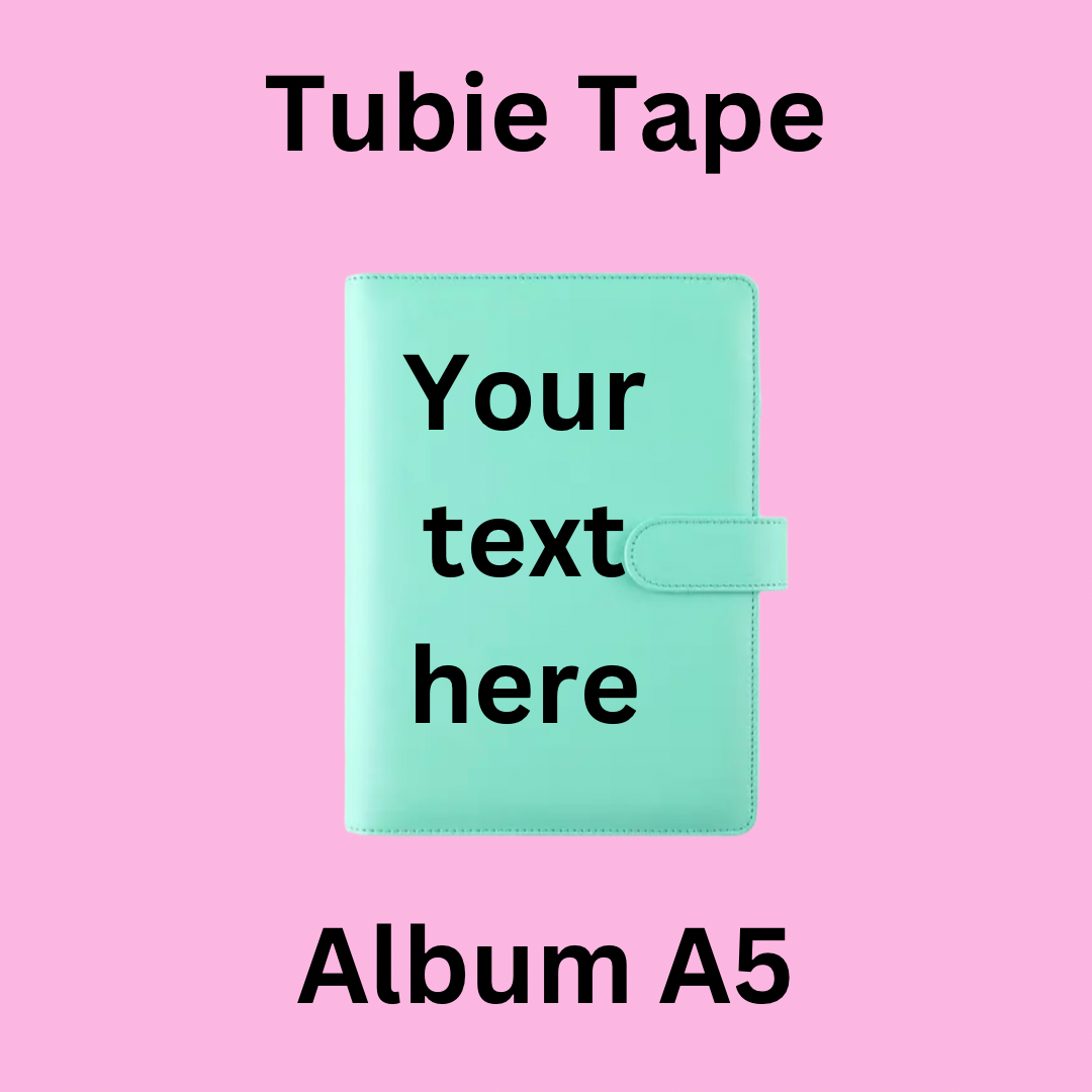 A5/A6 Mint Green Personalised Tubie Tape Album, Tubie Accessories Organiser