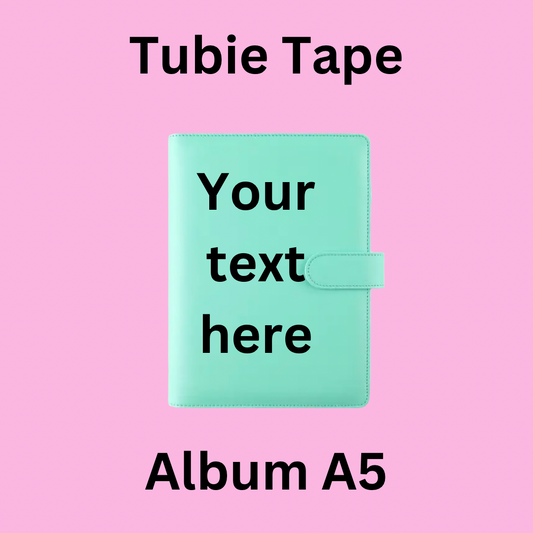 A5/A6 Mint Green Personalised Tubie Tape Album, Tubie Accessories Organiser